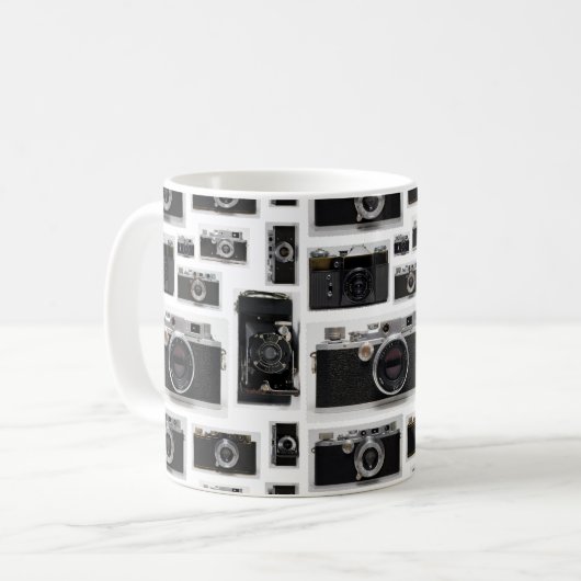 Oude  camera's in Bulk witte Mok (Voorkant links)