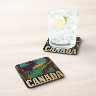 Oude Canadese Reisposter Drankjes Onderzetter
