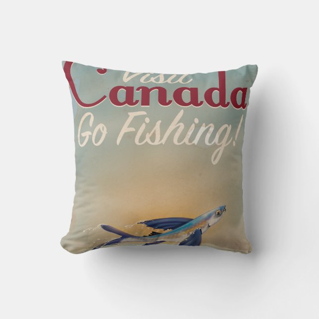 Oude Canadese visreisposter Kussen (Voorkant)