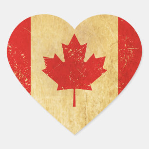 Oude Canadese vlagontwerp Hart Sticker