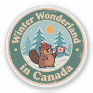 Oude Canadese winterscène Sticker