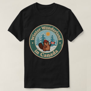 Oude Canadese winterscène T-shirt