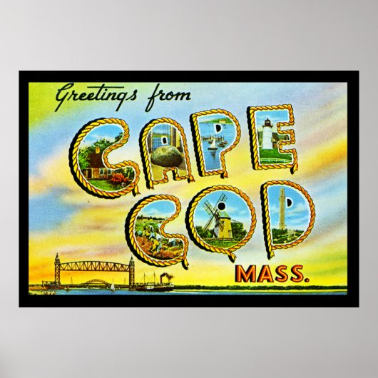 Oude Cape Cod Mass. Art Deco Poster (Voorkant)