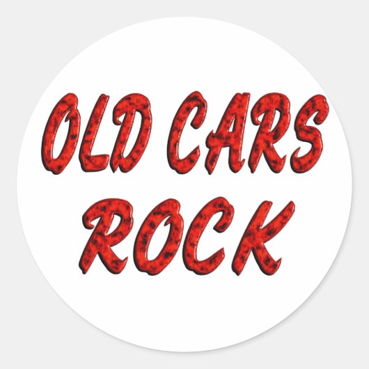 OUDE CARS ROCK RONDE STICKER (Voorkant)