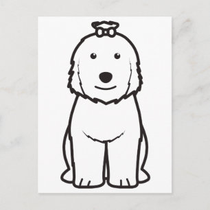 Oude Cartoon van Sheepdog Dog Briefkaart