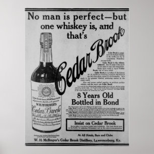 oude cedar brook whiskey druk poster