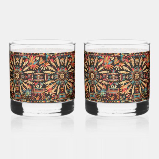 Oude Cerulean "Aztec Dream" 12oz Rocks Glasses Whisky Glas (Voorkant)
