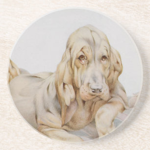 Oude charmante bloedhonden, puppy honden door EJ D Zandsteen Onderzetter
