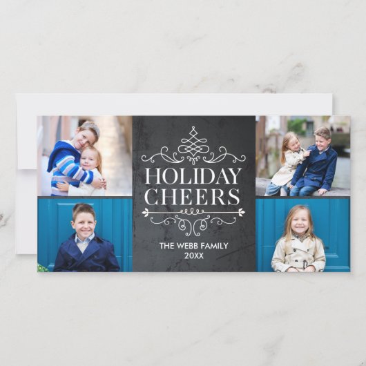 Oude Cheers 4 Photos Vakantie Wenskaart Feestdagenkaart (Voorkant)