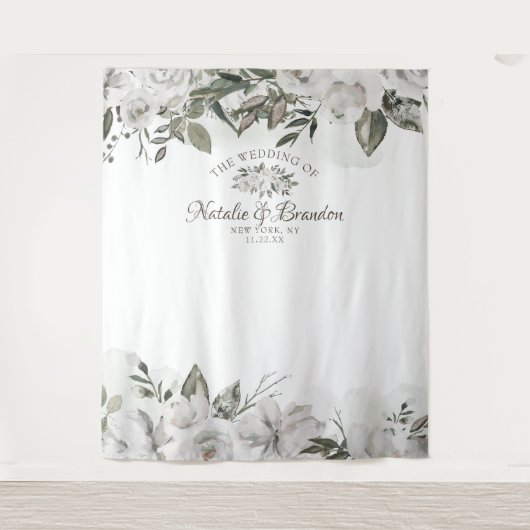 Oude Cherish Rozen Trouwfoto Booth Achtergrond Wandkleed (Voorkant)