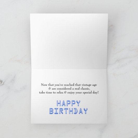 Oude Chevy verjaardag in het blauw. Kaart (Binnen)