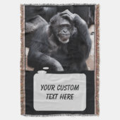 Oude Chimpansee, aangepaste deken voor gooien (Voorkant Verticaal)