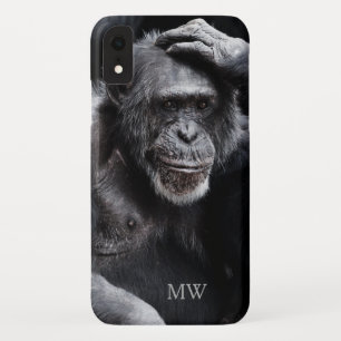 Oude Chimpansee aangepaste monogram telefoongevall iPhone XR Hoesje