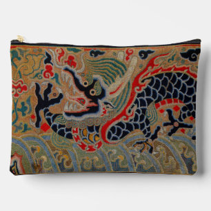 Oude Chinese Draak Zijde Borduurpatroon Etui
