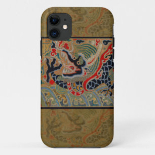 Oude Chinese Draak Zijde Borduurwerk Patroon iPhone 11 Hoesje