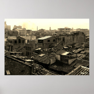 Oude Chinese Kanton stad Poster