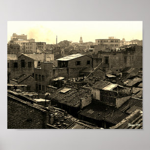 Oude Chinese Kanton stad Poster