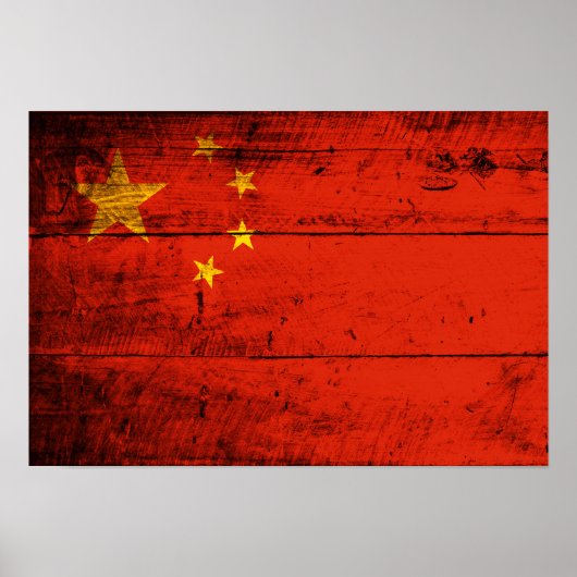 Oude Chinese vlag Poster (Voorkant)