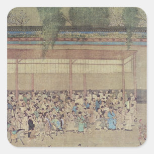 Oude Chinezen die wachten op onderzoek Vierkante Sticker