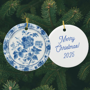 Oude Chinoiserie Blauwe Witte Antieke Borden Keramisch Ornament