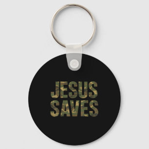 Oude Christelijke Geloofspreuk Jezus Redt Camo Sleutelhanger