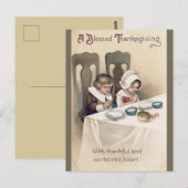 Oude Christelijke Pelgrims Thanksgiving-gebed Briefkaart (Voorkant / Achterkant)