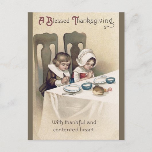 Oude Christelijke Pelgrims Thanksgiving-gebed Briefkaart (Voorkant)