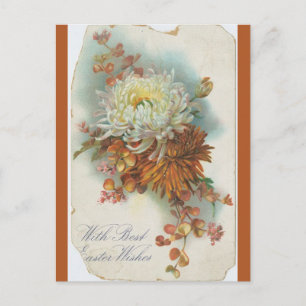 Oude Chrysanten en een Pasen Groet Briefkaart