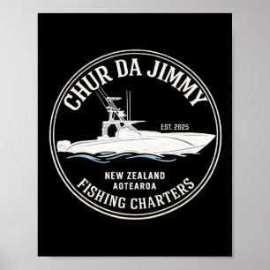 Oude CHUR DA JIMMY Vis chartermaatschappij Poster
