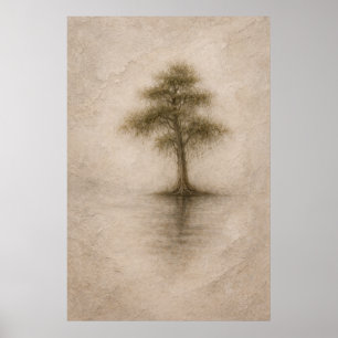 Oude Cipres Landschapskunst Poster