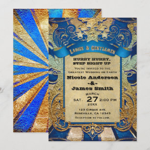 Oude Circus Carnaval Showtime Koninklijk Blauw & G Kaart