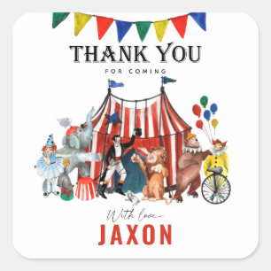 Oude Circus Kermis Festival Show Bedankt Vierkante Sticker