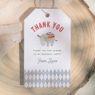Oude Circus Olifant Jongens Verjaardag Bedankt Cadeaulabel
