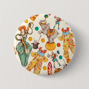 Oude circus ronde button 5,7 cm
