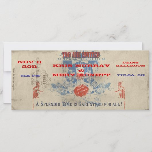 Oude Circus Uitnodiging (Voorkant)