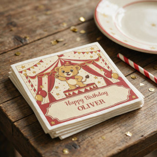 Oude circus verjaardagsfeestje servet