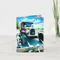 Oude Citroen Auto op Trailer in Frankrijk Vaderdag