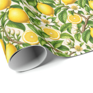 Oude citroen botanische bloempatroon cadeaupapier