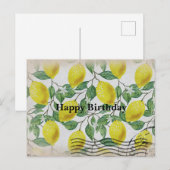 Oude citroenen vrolijke verjaardag ansichtkaart briefkaart (Voorkant / Achterkant)