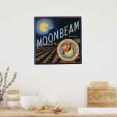  oude citrusmoonbeukenetiketten met fruitkratten poster (Keuken)