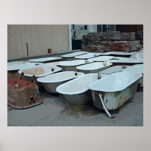 Oude Claw Foot Bath Tubs Poster