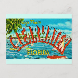 Oude Clearwater Florida ansichtkaart Briefkaart