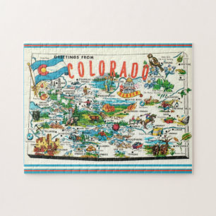 Oude Colorado kaart 11x14 legpuzzel