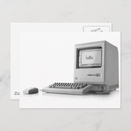 Oude computer briefkaart (Voorkant / Achterkant)