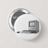 Oude computer ronde button 5,7 cm (Voorkant /achterkant)