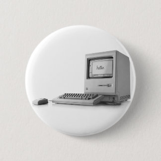 Oude computer ronde button 5,7 cm