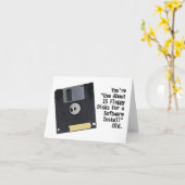 Oude computertechnologie Floppy Disk Verjaardag Kaart (Gele Bloem)