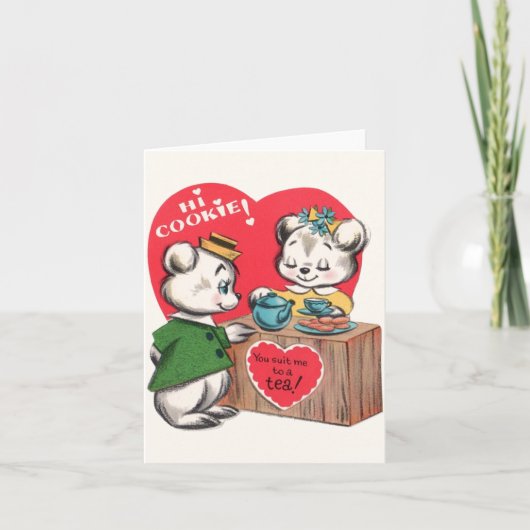 Oude Cookie- en Thee-Valentijnskaart Kaart (Voorkant)
