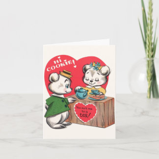 Oude Cookie- en Thee-Valentijnskaart Kaart