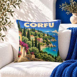 Oude Corfu Griekenland Reisposter Worpkussen Kussen